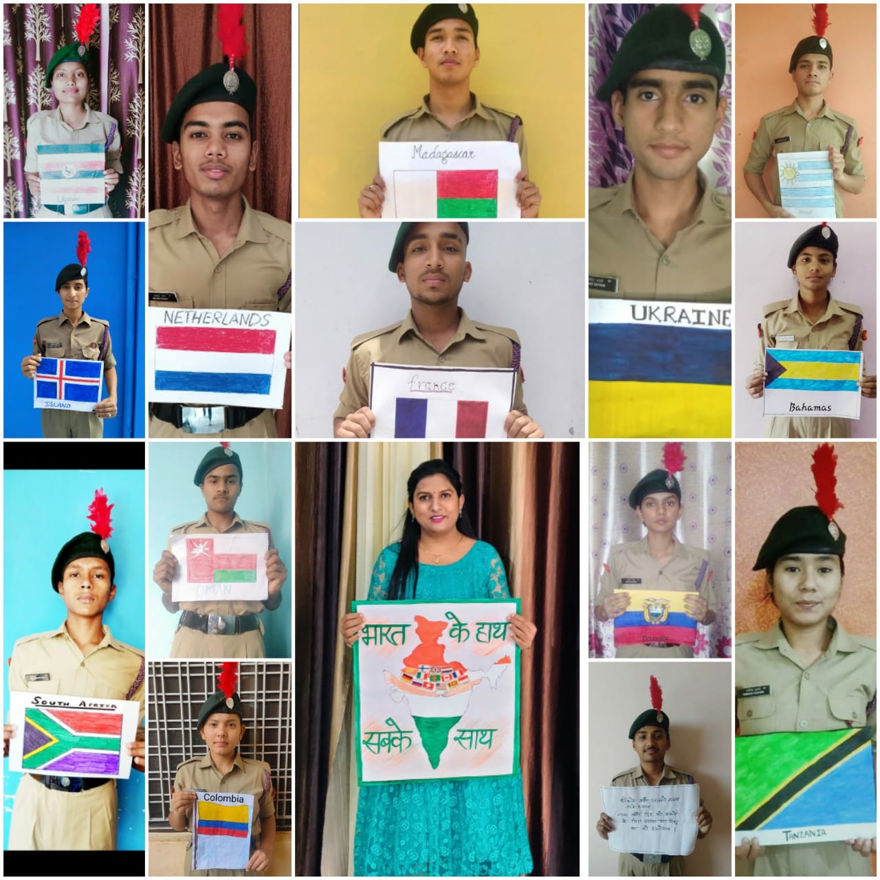 कोटद्वार के NCC कैडेट्स और प्रभारी तनु मित्तल की कलाकारी, बनाई अदभुत तस्वीर 'भारत के हाथ सबके साथ' Pauri Garhwal