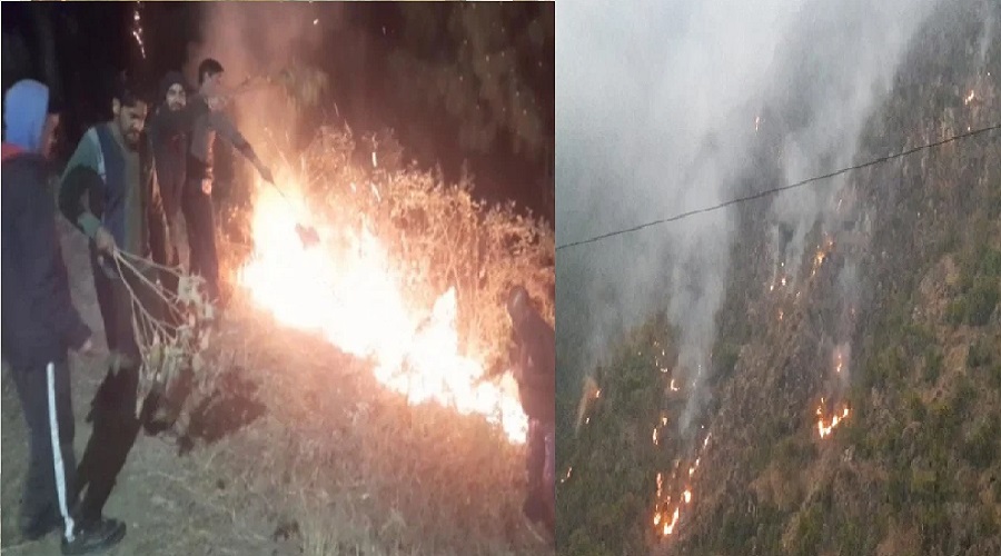 karnprayag fire in forest