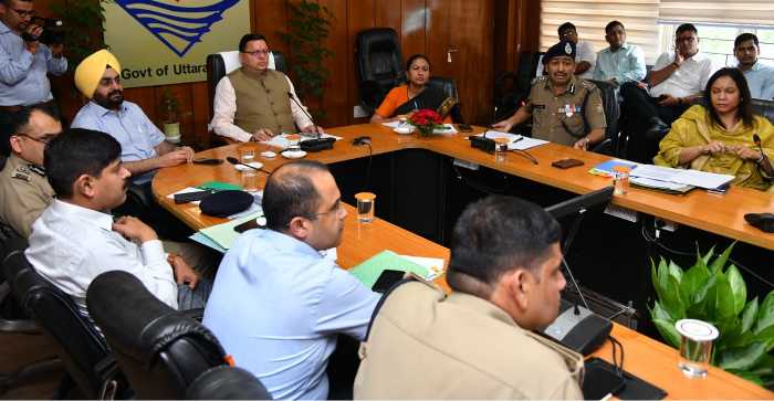 cm dhami in meeting with police