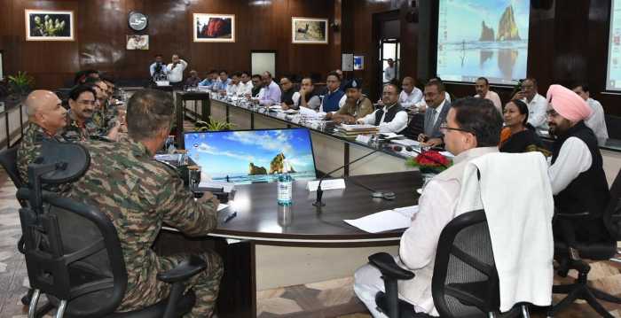 cm dhami meeting with civil defense and army