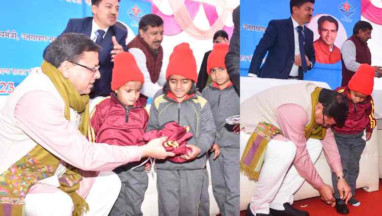 CM DHAMI WITH KIDS