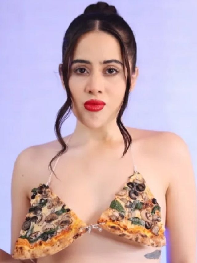 कपड़े नहीं पिज़्जा स्लाइस पहन कर निकली उर्फी जावेद