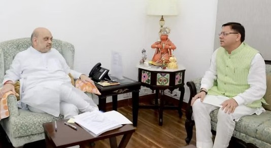 cm dhami AND AMIT SHAH