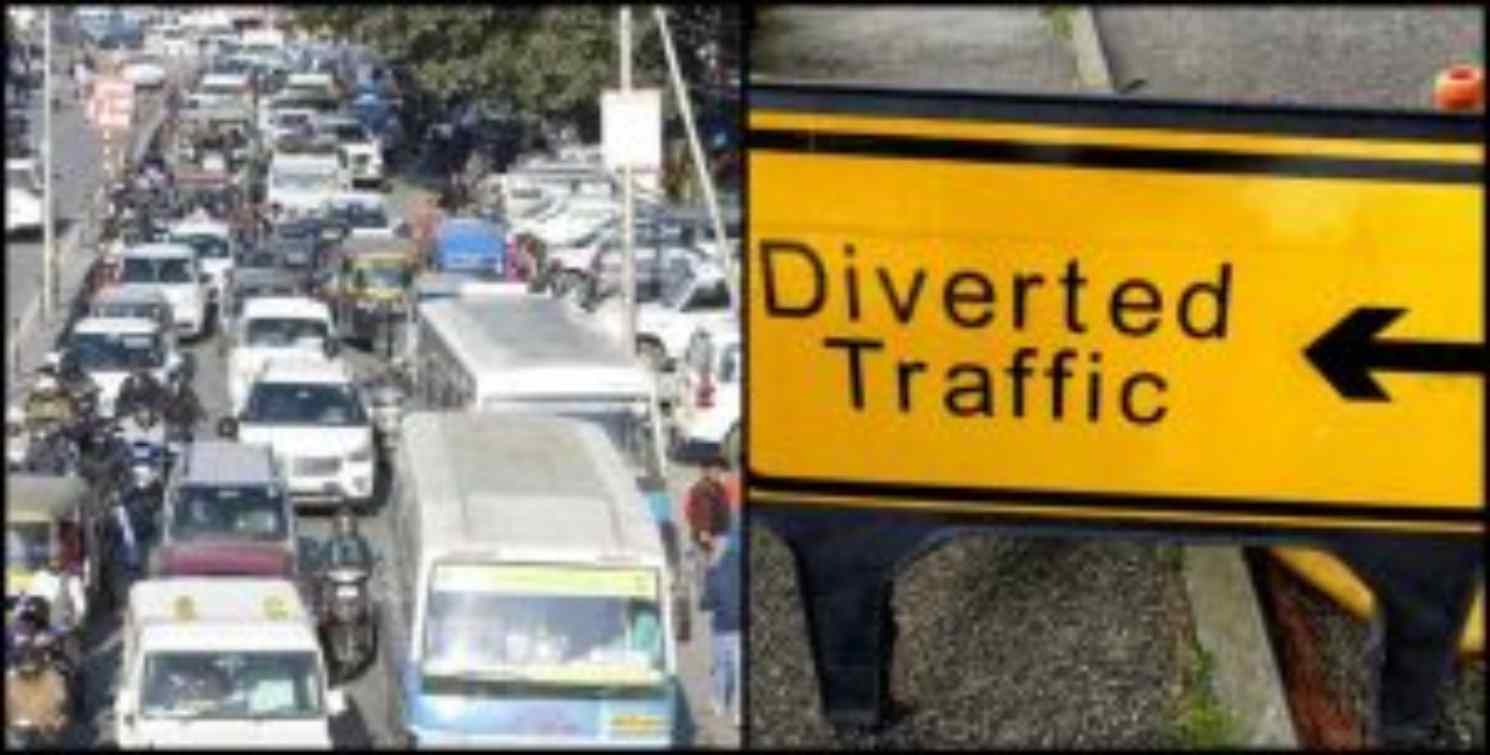 Traffic diverted in Doon (1)