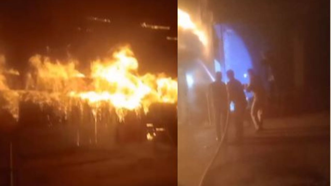 लकड़ी के ढाबे में लगी आग