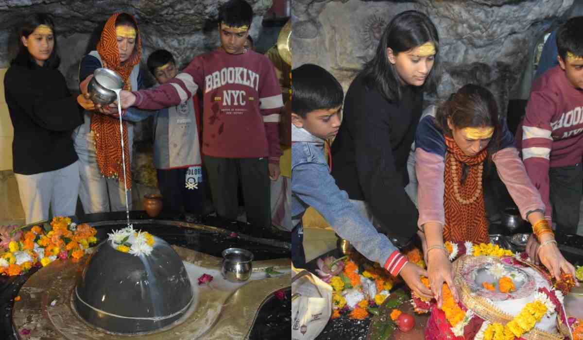 नए साल के मौके पर टपकेश्वर मंदिर पहुंची रेखा आर्य