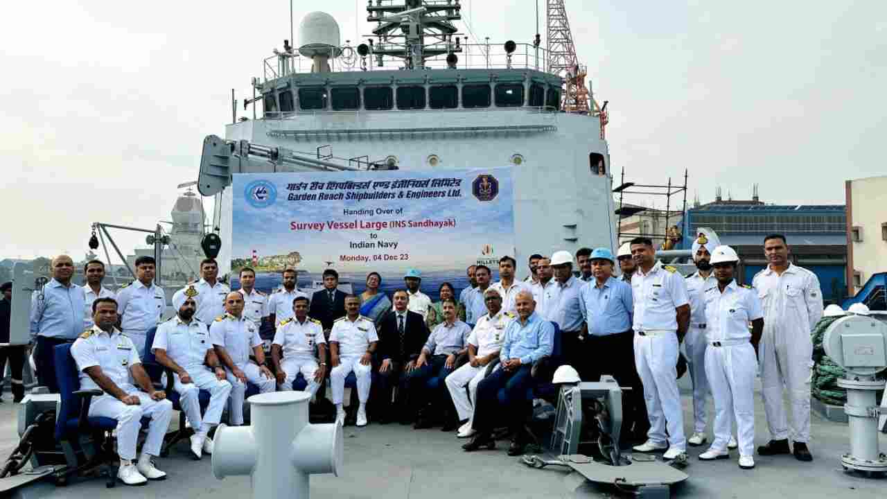 The largest ever 'survey ship Sandhyak' will be inducted into the Navy.