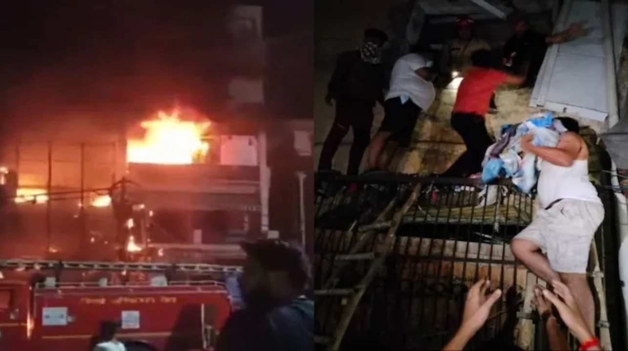 Massive fire breaks out in baby care center in Delhi