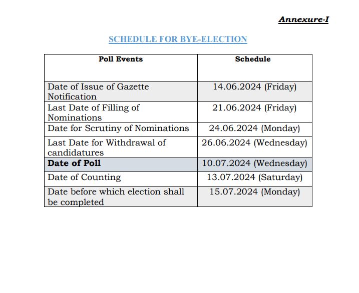 By-election date
