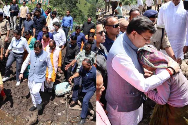 सीएम ने किया नंदानगर के आपदा प्रभावित क्षेत्रों का निरीक्षण, CM को देख भावुक हुए बुजुर्ग
