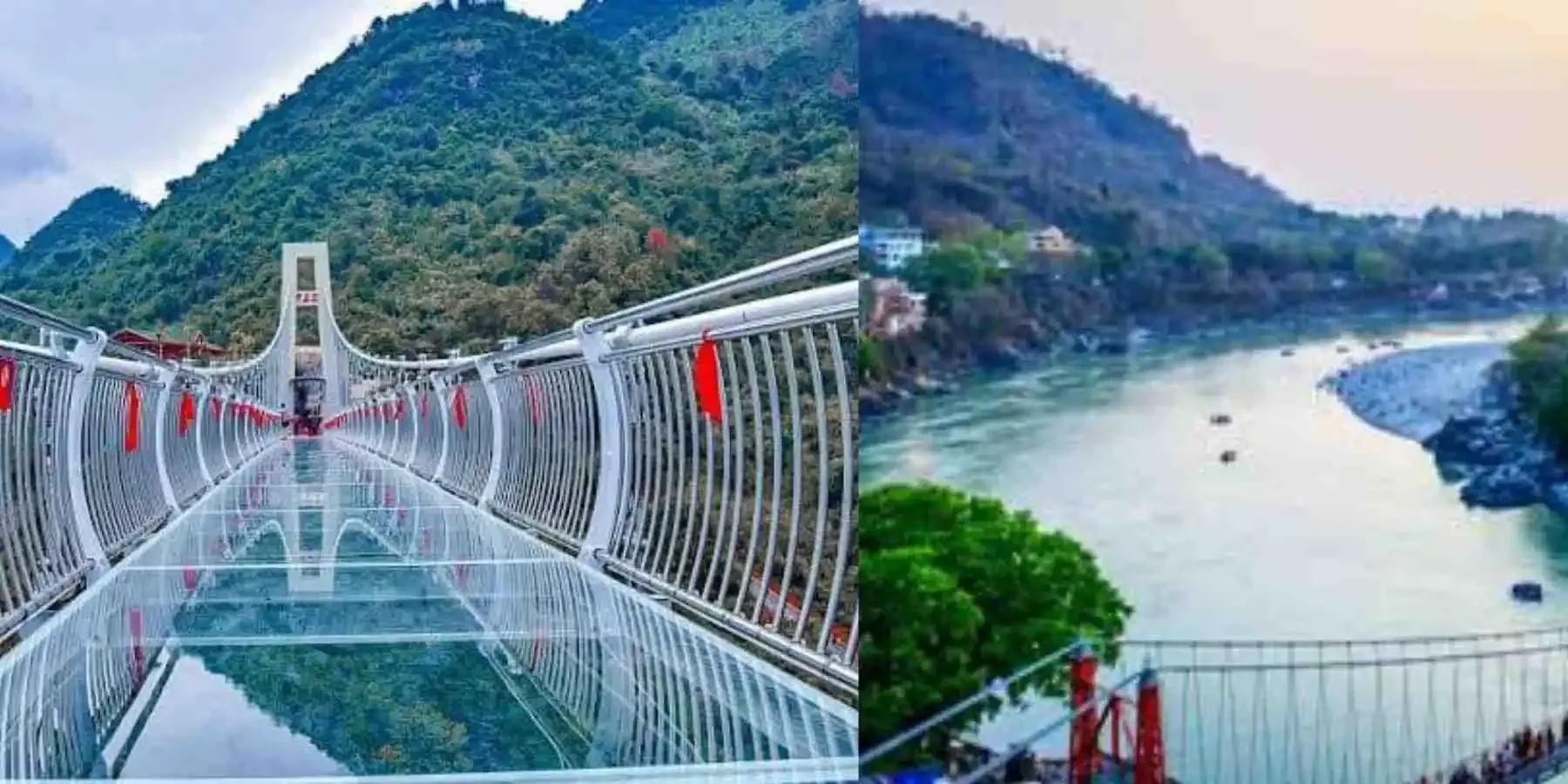 ऋषिकेश में 90% बनकर तैयार हुआ केबल ग्लास ब्रिज! इस दिन होगा उद्घाटन - Glass Bridge in Rishikesh bajrang setu rishikesh