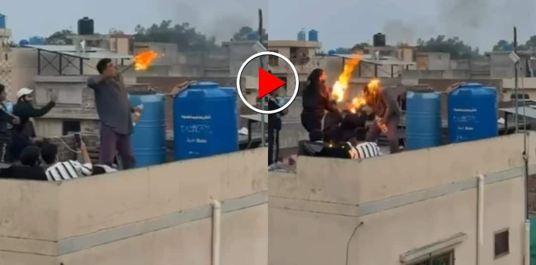 वायरल होने की सनक!, आग का गोला बना युवक का चेहरा, आपकी भी कांप जाएगी रूह petrol-fire-stunt gone wrong video-viral