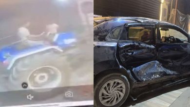 ट्रैक्टर चालक ने की कार को रौंदने की कोशिश