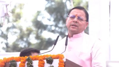 cm dhami in parade ground dehradun jan-akrosh-mahila-padyatra