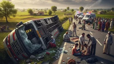 punjab road accident-bus overturns 6 dead