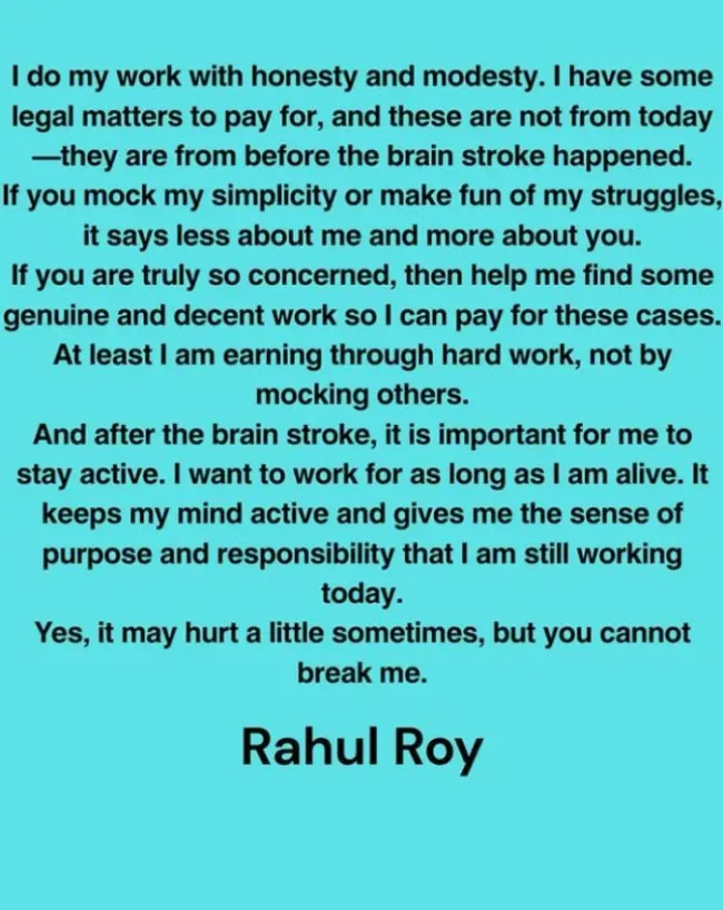 Aashiqui Fame Rahul Roy