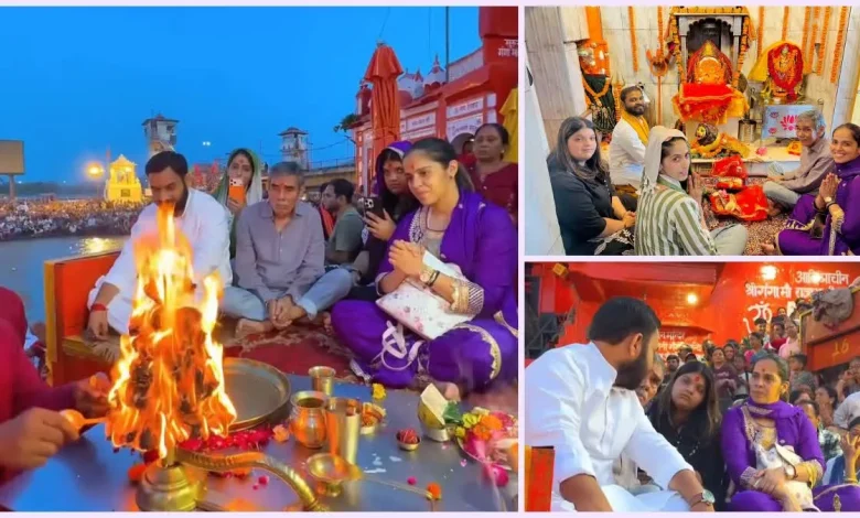 उत्तराखंड पहुंची Saina Nehwal, हरिद्वार में की गंगा आरती, 6 दिनों से घूम रहीं saina-nehwal-in-uttarakhand-haridwar-tour HARKI PAURI