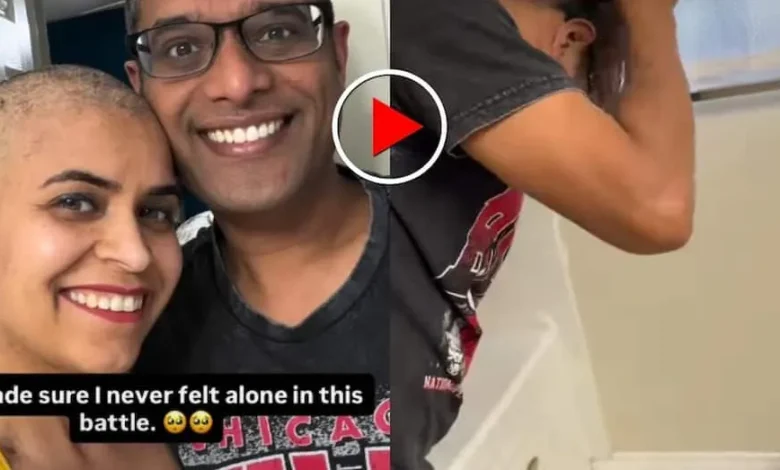 कीमोथेरेपी से टूटी पत्नी!, पति ने दिया साथ, मुंडवा दिया अपना सिर, Emotional Video Viral wife-chemotherapy-husband-shaves-head-video