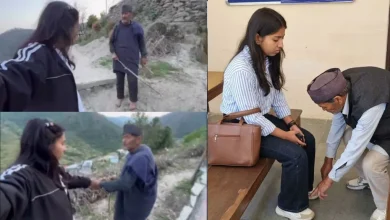 युवा प्रधान Veera Rawat को बुजुर्ग से पैर छुआकर माफी मांगना पड़ा भारी, बुरी तरह हुईं ट्रोल maroda-village-grampradhan-veera-rawaT CONTROVERSY_11zon