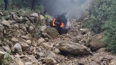 car-caught-fire-after-falling-into-ditch-in-lohaghat-area-of-champawat-
