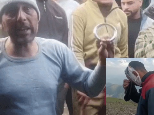 हरियाणा के युवक ने खच्चर वाले का फोड़ा सिर, स्टील के कड़े से मारा, Video Tungnath Temple Route Assault | Haryana Youth