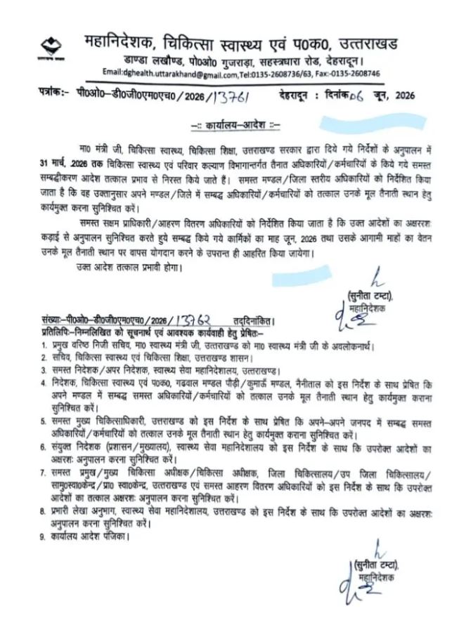 Attachments ended in Health Department