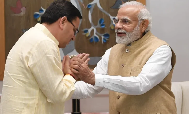 cm dhami pm modi