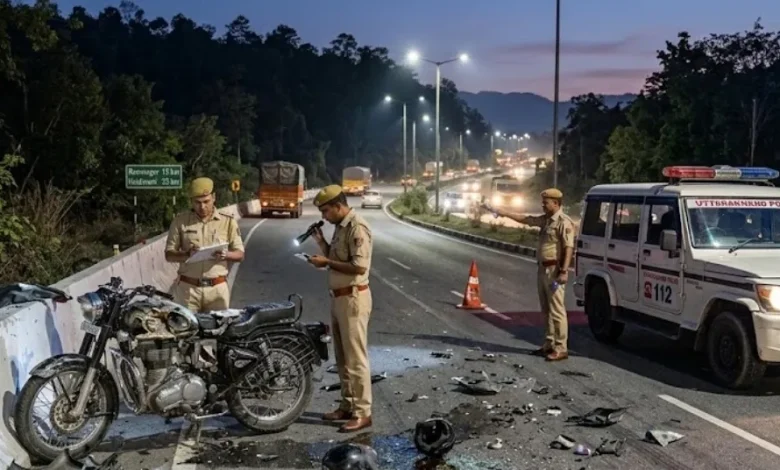 a-dumper-hit-a-bike-on-the-ramnagar-haldwani-road