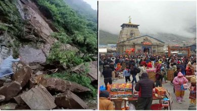 boulders-on-kedarnath-route-yatra stopped